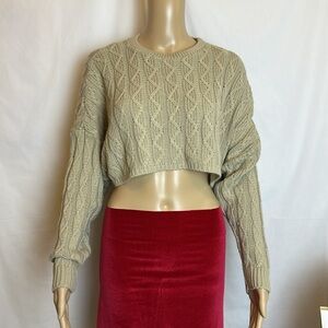 Nasty Gal Collection Oversized Crop Sweater. Size 8. Beige/Tan.
